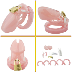 Petit dispositif <span class=keywords><strong>de</strong></span> <span class=keywords><strong>chasteté</strong></span> masculine standard Cock Cage 2 anneaux en silicone <span class=keywords><strong>de</strong></span> taille avec serrure en laiton et étiquettes numérotées Sex Toys pour hommes adultes % - Product Image 3