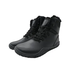 Zapatos de senderismo Barfussschuh Trek negro descalzo zapatos de puesta a tierra zapatos descalzos hombres botas de nieve minimalista