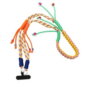 Hot Sale Colorful Shoulder Straps Keychain Key <b>Ring</b> Braided Rope with Patch Crossbody Mobile Cell <b>Phone</b> Lanyard for Smartphones - Product Image 1