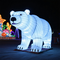 Maßgefertigte Eisbär-Laterne Stahlrahmen Chinesische Tier-Laternen Zoo Themenpark Hotel Landschaft Weihnachten Vatertag