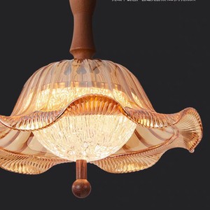 Lustre moderne de luxe, design floral vintage, fer <span class=keywords><strong>et</strong></span> verre, <span class=keywords><strong>suspension</strong></span> LED pour salle à manger, finition noire, dimmable - Product Image 5