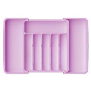 Bandeja Expandible para Utensilios Su Shijie, Caja de Almacenamiento de Plástico para Cubiertos, Organizador de Cajones Extraíble Morado - Product Image 1