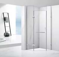 Panel Kaca Tempered 8mm untuk Shower, Kaca Pengaman Datar Poles, Dekorasi Kamar Mandi Modern