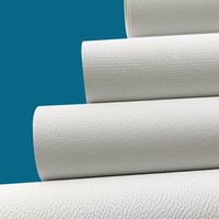 Cuir PU souple et élastique blanc personnalisé effet litchi pour impression numérique