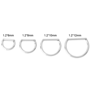 Wholesale Custom Body <strong>Jewelry</strong> Surgical Stainless Steel Hypoallergenic D Shape Cartilage Hoop Ring <strong>Gold</strong> Hinged <strong>Septum</strong> Nose Ring