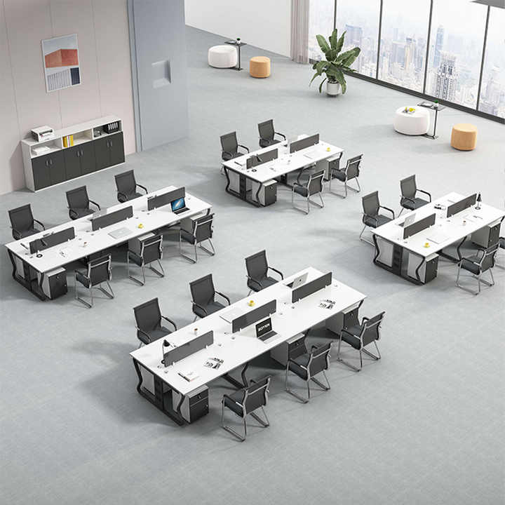 Modern Simple Multiple Combination Staff Workstation 4 Person Office