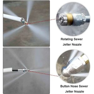 Juego de 3 Boquillas de Pulverización para Alcantarillado de Acero Inoxidable, Conexión Rápida de 1/4, Boquilla Rotatoria para Limpieza de Tuberías - Product Image 3