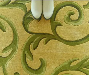 Leaf Design Carpet Rug New Zealand Wool and silk Hand Tufted Gun hotel lobby carpet