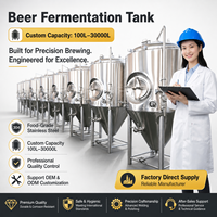 Cuve de fermentation de bière conique en acier inoxydable 200l 500L 10000l Cuve de fermentation de bière à enveloppe Équipement de fermentation de bière