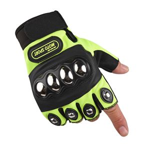 Guanti da moto senza dita in acciaio antiscivolo guanti da mezzo dito per palmo per protezione da guida - Product Image 5