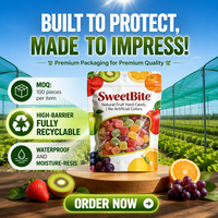 Sachet Doypack Personnalisé pour Bonbons aux Fruits avec Fenêtre Transparente, Emballage Alimentaire en Plastique à Fermeture Éclair, Fabricant d'Impression Numérique