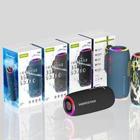 Altavoz Bluetooth Portátil Hopestar P35 de 20W, Resistente al Agua IPX7, con Luz RGB, TWS Estéreo, Radio FM, para Exteriores, con Tela Impermeable