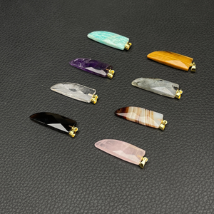 Klassiek Ontwerp Vergulde Slagtand Amethist Hanger Sieraden Met Bezel Zetten Agaat Edelsteen Voor Cadeau - Product Image 3