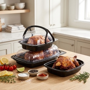 Boîte d'emballage pour poulet rôti, canard, sushi, micro-ondable, à emporter, conteneur en plastique de qualité alimentaire avec gaufrage - Product Image 2