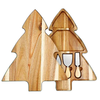 Kerstboom snijplank charcuterie houten kaasplank set acacia houten charcuterie kaasplank set feestdagen cadeauset