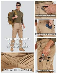 Venta al por mayor pantalones cargo tácticos resistentes al agua 9 bolsillos funcionales para aventuras al aire libre recto para senderismo - Product Image 4