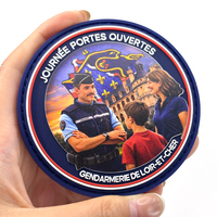 Patchs en PVC plastique personnalisés, impression UV, avec fermeture auto-agrippante en silicone, à coudre ou thermocollants, souples, 2D 3D, logo circulaire en relief, patch rond pour chapeaux