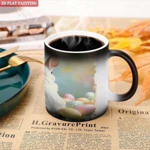 Mug personnalisé à design sur mesure, noir givré, 11 oz, sensible à la chaleur, tasse cadeau - Product Image 5