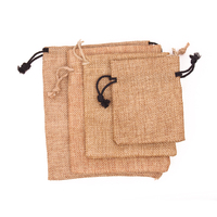 Petit sac en jute à cordon de serrage, logo personnalisé, sacs en tissu de jute pour bijoux, vente en gros pour le stockage et l'emballage du riz et des produits secs