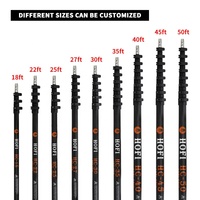 HOFI-Bâtons télescopiques ultralégers en fibre de carbone, tige multifonctionnelle de nettoyage de vitres, pince, levier, accessoire, brosse incluse