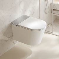 WC Suspendu Intelligent S032 avec Citerne Encastrée Allongée, Siphon en P/S, Design Mural Compact et Efficace pour Salles de Bain au Royaume-Uni et en Europe