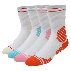 Chaussettes de basket-ball pour hommes, mi-mollet, en tissu éponge, antidérapantes, absorbant la transpiration, absorbant les chocs, pour la course en plein air, taille unique - Product Image 1