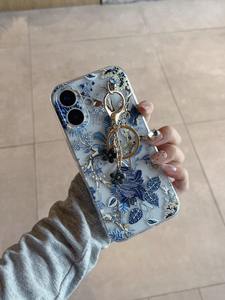 <span class=keywords><strong>Coque</strong></span> de téléphone de luxe <span class=keywords><strong>transparente</strong></span> en TPU souple antichoc <span class=keywords><strong>avec</strong></span> <span class=keywords><strong>motif</strong></span> floral bleu et porte-clés pour <span class=keywords><strong>iPhone</strong></span> 17 15 16 Pro Max - Product Image 5