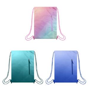 Sacs de courses personnalisés en polyester recyclé écologique avec poignée en corde et cordon de serrage, certifiés BSCI/GRS – Grande Vente - Product Image 2