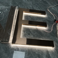 Enseigne LED 3D rétroéclairée en acier inoxydable sur mesure de qualité supérieure, compatible HomeKit, transformateur CA, télécommande, pour bâtiments et commerces