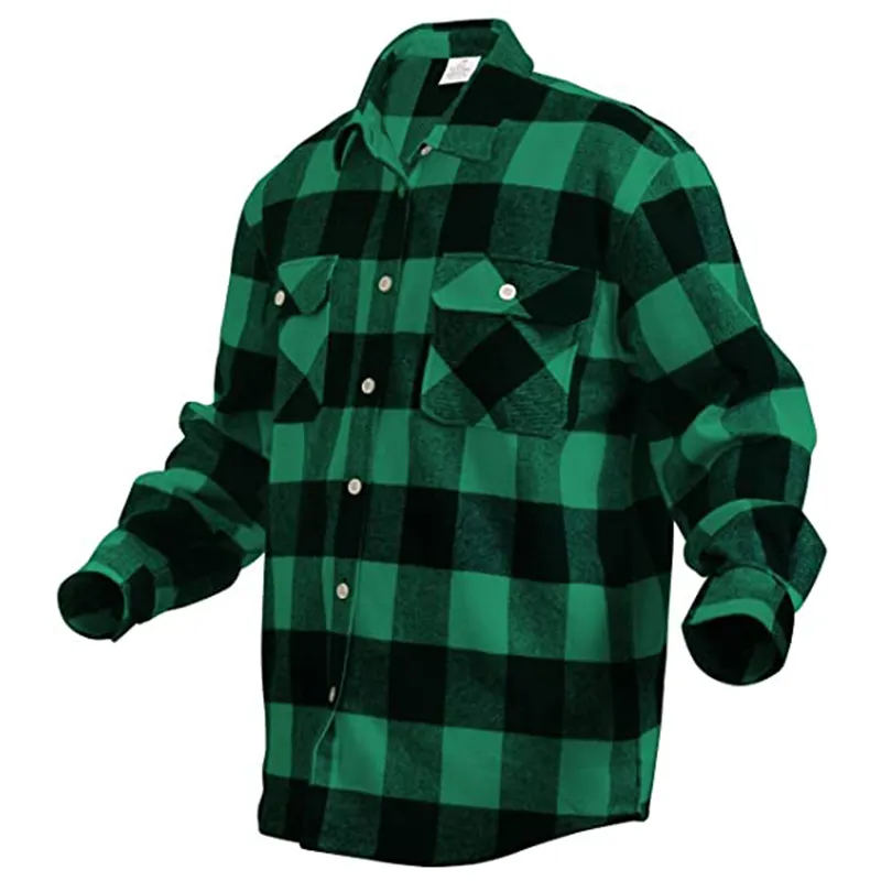 Fashion Oem Plaid Custom Winter Long Sleve Flannel Check Shirt for Men