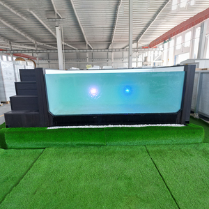 Piscine hors sol rectangulaire pliable en fibre de verre avec toboggan aquatique en ardoise à vendre - Product Image 3