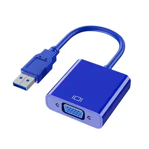 Toptan displayport hdmi sürücü-Farsince USB 3.0 VGA dönüştürücü kablosu USB 3.0 A erkek VGA dişi adaptör sürücü ile 1080P