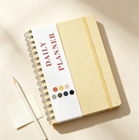 Agenda quotidien personnalisable, reliure spirale, couverture rigide en cuir, mini carnet mignon, 80 feuilles, portable, pour étudiants et école