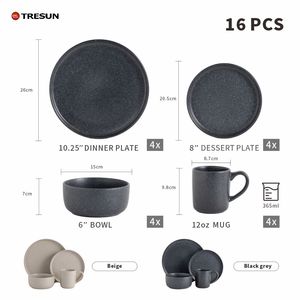 Juego de Vajilla de Cerámica Moderna de 16 Piezas, Libre de BPA, Apto para Microondas y Lavavajillas, para Uso en el Hogar, Fiestas y Cafeterías - Product Image 5