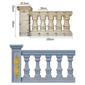 60CM di altezza nuovo modello di plastica balaustre corrimano stampo <span class=keywords><strong>per</strong></span> scale in cemento ringhiera del balcone e ringhiere del ponte <span class=keywords><strong>per</strong></span> balcone - Product Image 4