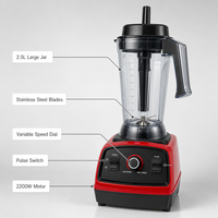 Mixeur Commercial 2,5 L Haute Performance Grande Vitesse pour Smoothies, Lait, Thé, Restaurant, Cuisine, Broyeur à Glace