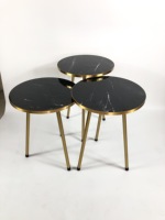 Ensemble de 3 tables pliantes en métal bon marché, design moderne, table d'appoint pour salon, buffets, armoires