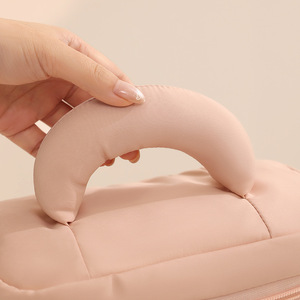 Sac de maquillage Beilian, grande capacité, étanche, rose clair, beige, bleu, pochette de rangement portable pour les voyages - Product Image 1