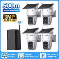 Système de Caméras Solaires 3MP pour Maison, Kit 2 Caméras Extérieures WiFi, Ensemble de Caméras de Sécurité Solaires avec Audio Bidirectionnel, Sans Frais, Toujours Gratuit ST-WRK02