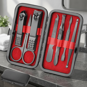 Wholesale MAQNSCO Men's Manicure <b>Pedicure</b> <b>Set</b> Stainless Steel Nail Clippers 7 1 Durable Grooming Kit Box Personal Care Tools - Product Image 3