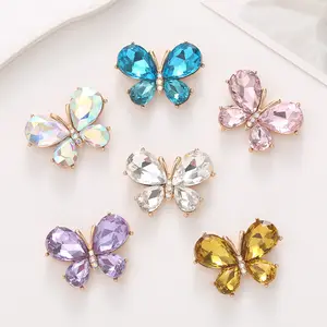 New Costume design Crystal gemstone butterfly alloy rhinestones for Clothing shoes bag accessories