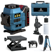 Niveau laser vert rotatif automatique industriel à 16 lignes, jauge de niveau laser horizontal à 360 degrés pour le plâtrage des murs