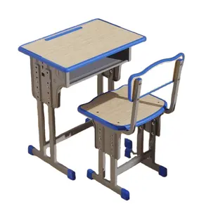 Cajón de almacenamiento espacioso, muebles de aula, juego de sillas de mesa de estudiante de madera de Metal único en el hogar o el estudio escolar