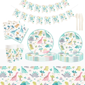 Vajilla con Temática de Dinosaurios DAMAI para Fiestas de Cumpleaños Infantiles, Platos, Servilletas y Vasos de Papel con Dinosaurios para Fiestas de Cumpleaños de Niños - Product Image 2