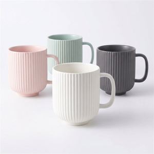 Best Sale Factory Direct Ribbed <b>Ceramic</b> <b>Mugs</b> Fast Delivery OEM ODM Custom Logo Matte Coffee Cups Low MOQ Bulk Wholesale - Product Image 1