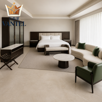 Ensemble de mobilier de chambre d'hôtel sur mesure : lit, armoire, meuble TV, table de chevet, canapé et porte-bagages pour projets de chambres d'hôtes