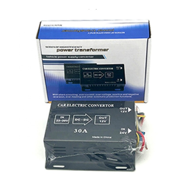360W 30A Efficient Vehicle Converter New DC 24V to DC 12V Car Power Supply Transformer