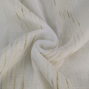 <span class=keywords><strong>Tende</strong></span> solide moderne in lino di poliestere bianco con accenti <span class=keywords><strong>oro</strong></span> argento, <span class=keywords><strong>tende</strong></span> per soggiorno camera da letto Design - Product Image 3