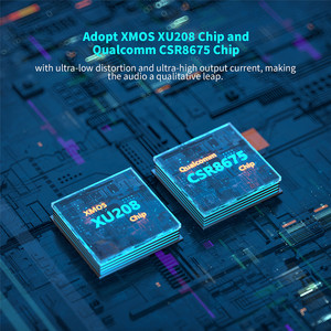 Fosi Audio Q6 USB DAC DSD256 PCM 32Bit/384kHz <span class=keywords><strong>XMOS</strong></span> <span class=keywords><strong>XU208</strong></span>, เครื่องขยายเสียงหูฟัง สีฟ้า 5.0 AptX HD CSR8675 ESS9018K2M Audio CB - Product Image 3
