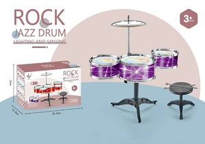 Wholesale Light Sensing Children Jazz <b>Drum</b> Kit Simulation Rock <b>Drum</b> Set With Stool For Musical Percussion Toy - Product Image 4